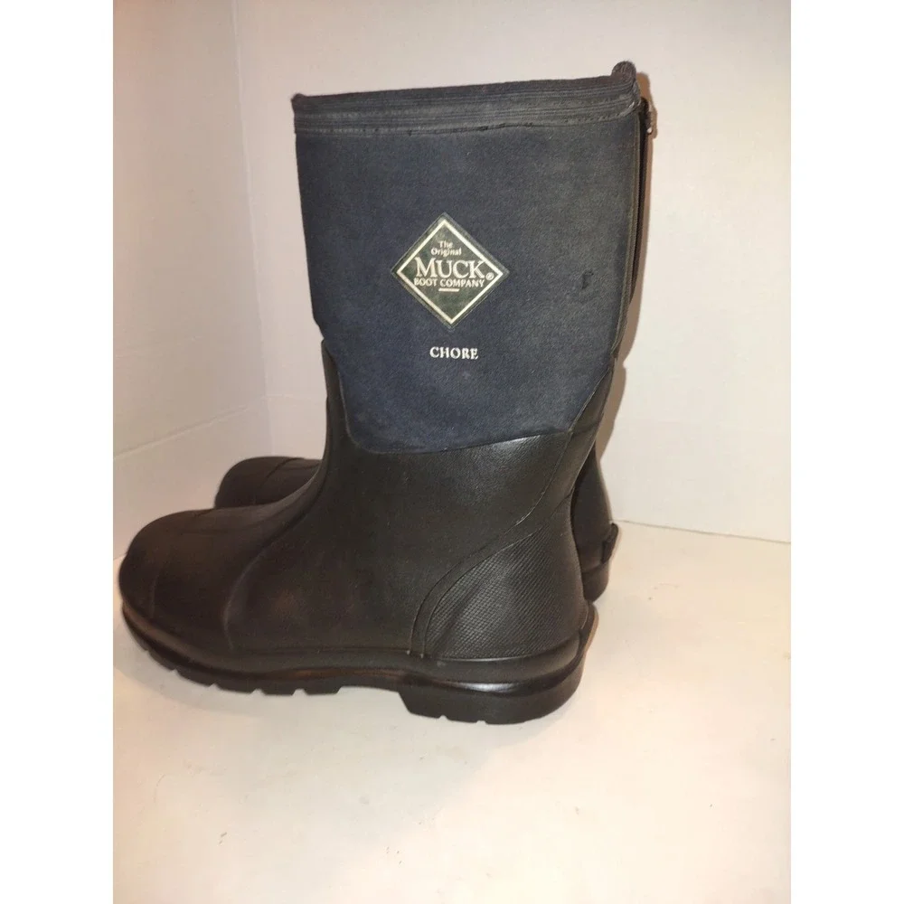 Muck Boot Company Chore Mid Work Boots Black Mens 7 Womens 8 Waterproof Rubber